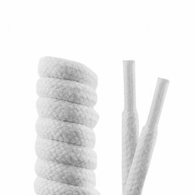 Batų raišteliai medvilniniai, baltos spalvos (5 mm), 150cm Coccine, 1pora