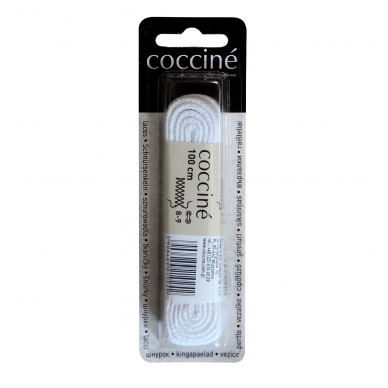 Coccine shoelaces cotton, white (flat), 100cm, 1 pair