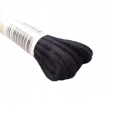 Medvilniniai batų raišteliai juodos spalvos (3 mm) 120 cm Coccine, 1 pora Medvilniniai batų raišteliai juodos spalvos (3 mm) 120 cm Coccine, 1 pora