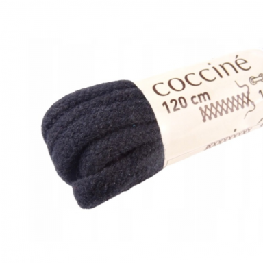 Medvilniniai batų raišteliai juodos spalvos Coccine (7 mm) 120 cm, 1 pora Medvilniniai batų raišteliai juodos spalvos Coccine (7 mm) 120 cm, 1 pora