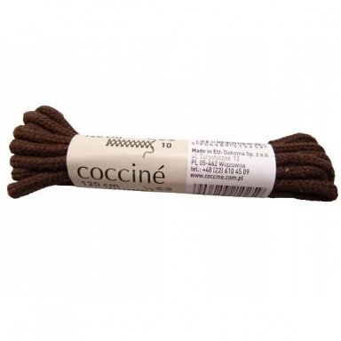 Medvilniniai batų raišteliai rudos spalvos (3 mm) 120 cm Coccine, 1 pora