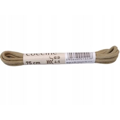 Medvilniniai batų raišteliai smėlio spalvos (2 mm) 75 cm Coccine, 1 pora