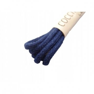 Medvilniniai batų raišteliai tamsiai mėlynos spalvos (2 mm) 60 cm Coccine, 1 pora Medvilniniai batų raišteliai tamsiai mėlynos spalvos (2 mm) 60 cm Coccine, 1 pora