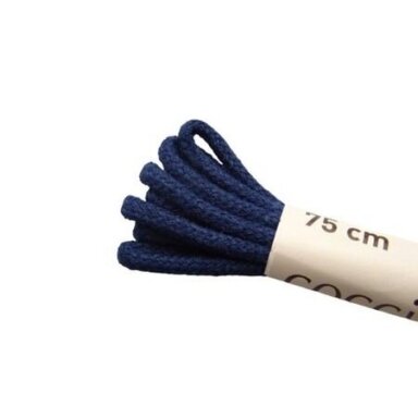 Medvilniniai batų raišteliai tamsiai mėlynos spalvos Coccine (2 mm) 75 cm, 1 pora Medvilniniai batų raišteliai tamsiai mėlynos spalvos Coccine (2 mm) 75 cm, 1 pora