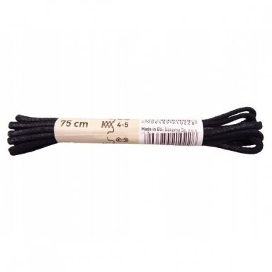 Medvilniniai vaškuoti batų raišteliai juodos spalvos (2 mm) 75 cm Coccine, 1 pora Medvilniniai vaškuoti batų raišteliai juodos spalvos (2 mm) 75 cm Coccine, 1 pora