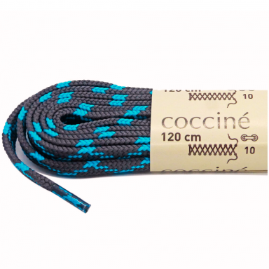 Melanžiniai batų raišteliai iš poliesterio, tamsiai pilki su mėlyna spalva (7 mm plokšti) 120 cm Coccine, 1 pora Melanžiniai batų raišteliai iš poliesterio, tamsiai pilki su mėlyna spalva (7 mm plokšti) 120 cm Coccine, 1 pora