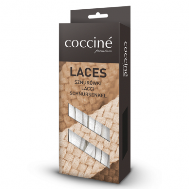 Medvilniniai batų raišteliai baltos spalvos Coccine (7 mm) 90 cm, 1 pora 1