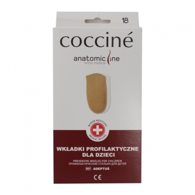 VAIKIŠKAS ortopedinis profilaktinis įdėklas avalynei ADEPTUS Coccine,  2 vnt. 1
