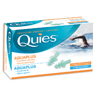 QUIES protective earplugs for swimming made of moldable silicone, 1 pair