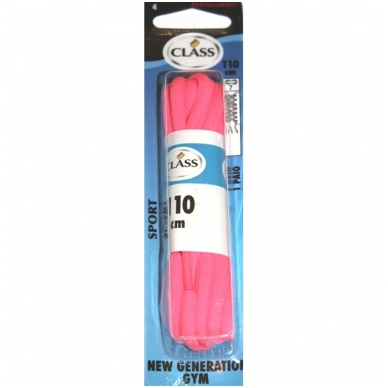 Sportinės avalynės raišteliai rožinės spalvos Nr. 4 Class, 110cm (1pora)